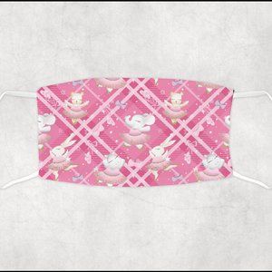 Girls Pink Ballerina Custom Handmade Face Mask